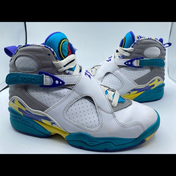 Jordan Shoes - 2019 Nike Air Jordan 8 Retro OG White Aqua CI1236-100 Sz 7 Women’s